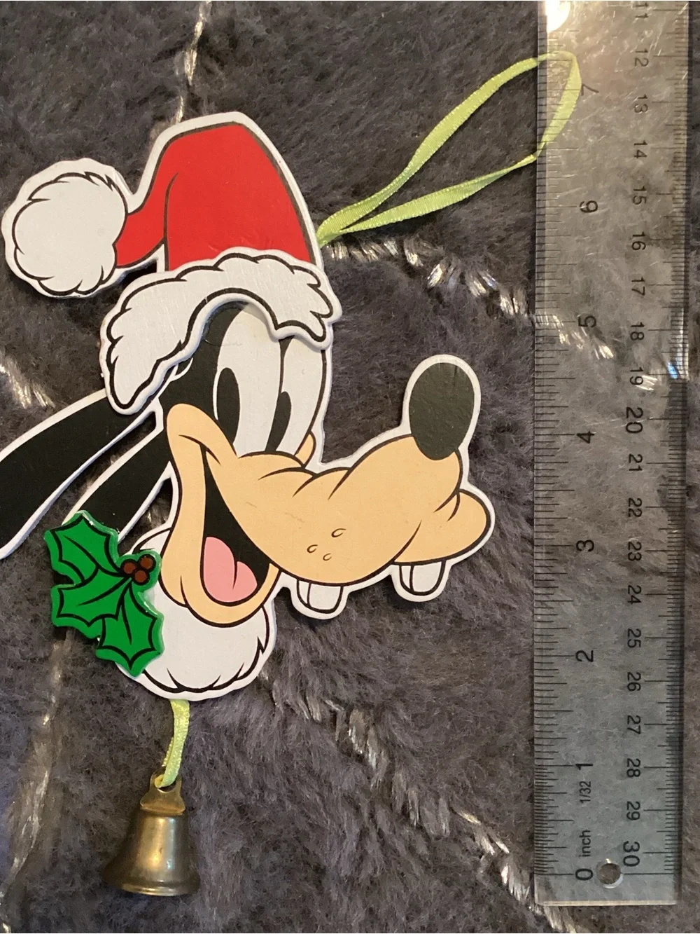 1991 Goofy Wooden Ornament w Bell Vintage Disney Christmas Decor Kurt Adler